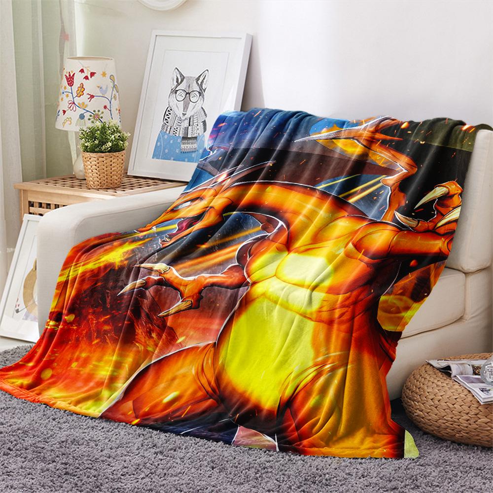 Charizard  Print Flannel Blanket, High quality Comfortable for All Seasons, Home Decor, Warmth and Comfort