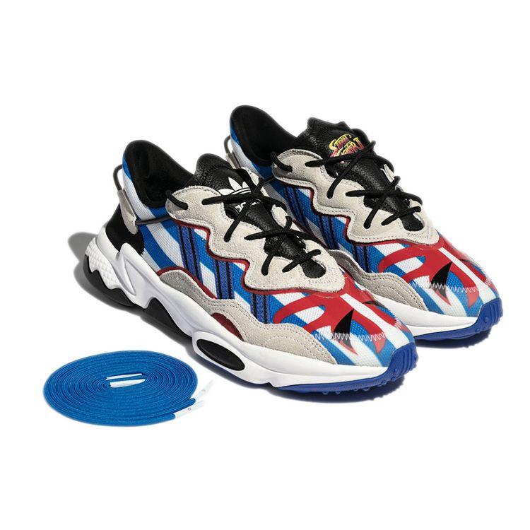 Adidas BAIT x Street Fighter x Ozweego E. Honda Unisex Sneakers White Blue Bright-Blue FY5364