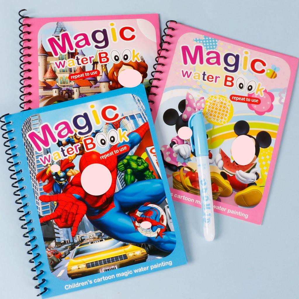 Reusable Magic Water Painting Book for Kids - Educational, Easy Clean, Coloring & Graffiti Fun
