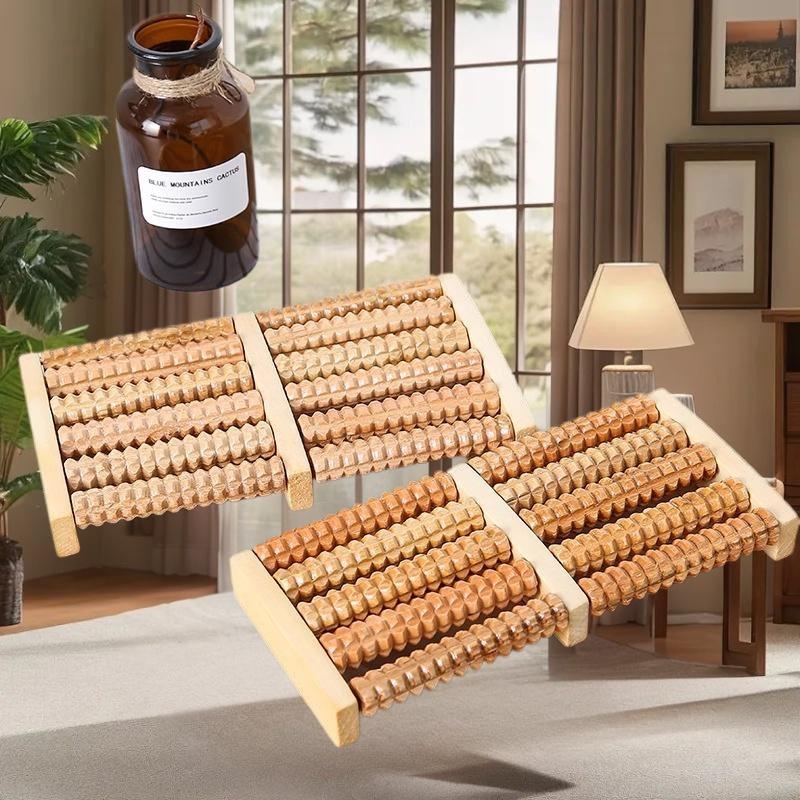 Fitness Health Care Foot Massager, Wooden Reflexology Stress Relief Device, Vibrant Color Pain Relief Massage Roller-1PC