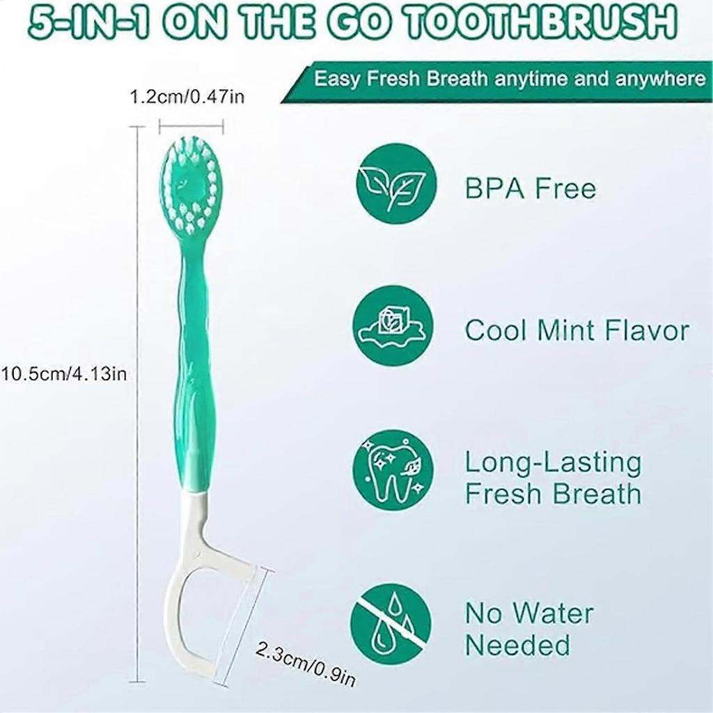 Disposable Mini Toothbrush 5 in 1 Tool, Compact Convenient Travel Toothbrush Toothpaste Kit, Bathroom Accessories