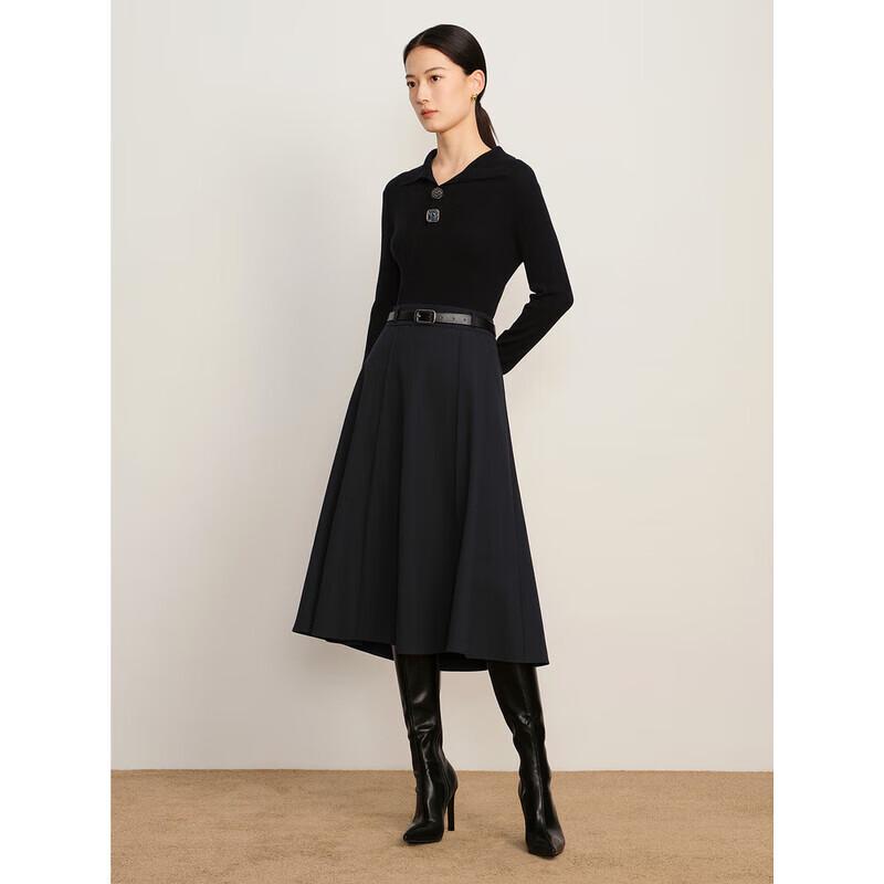 Anna Co. Women s Elegant Retro Side-Zip Long Skirt L