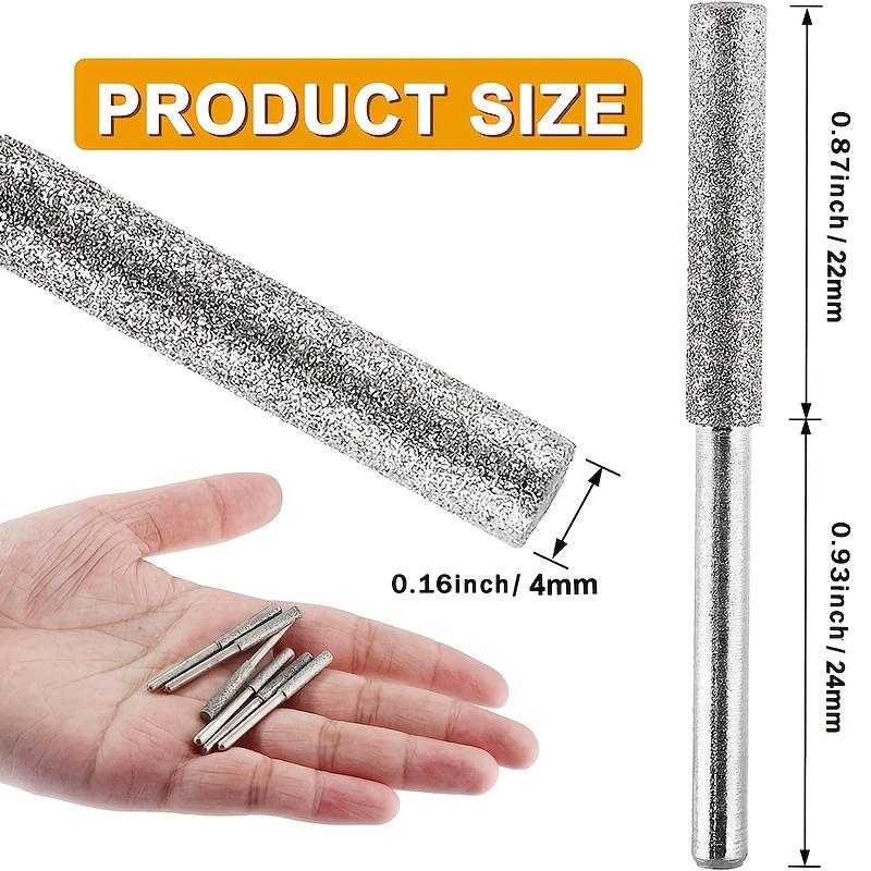 10pcs Diamond Chainsaw Sharpener Set, Titanium Coated Corundum Grinding Bits, Rotary Tool Burr Stone Files