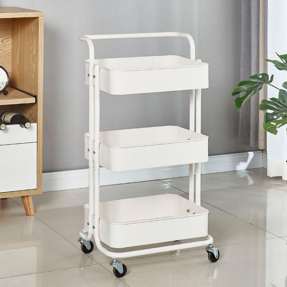 Lask Carbon Steel Multi-Layer Movable Kitchen & Bathroom Storage Trolley