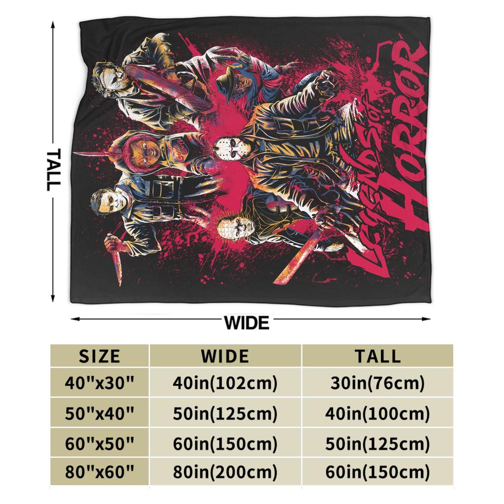 Halloween Movie Horror Chuckys Michael Myers Knitted Blanket Velvet Lightweight Thin Throw Blanket For Bedroom Sofa Bed Rug
