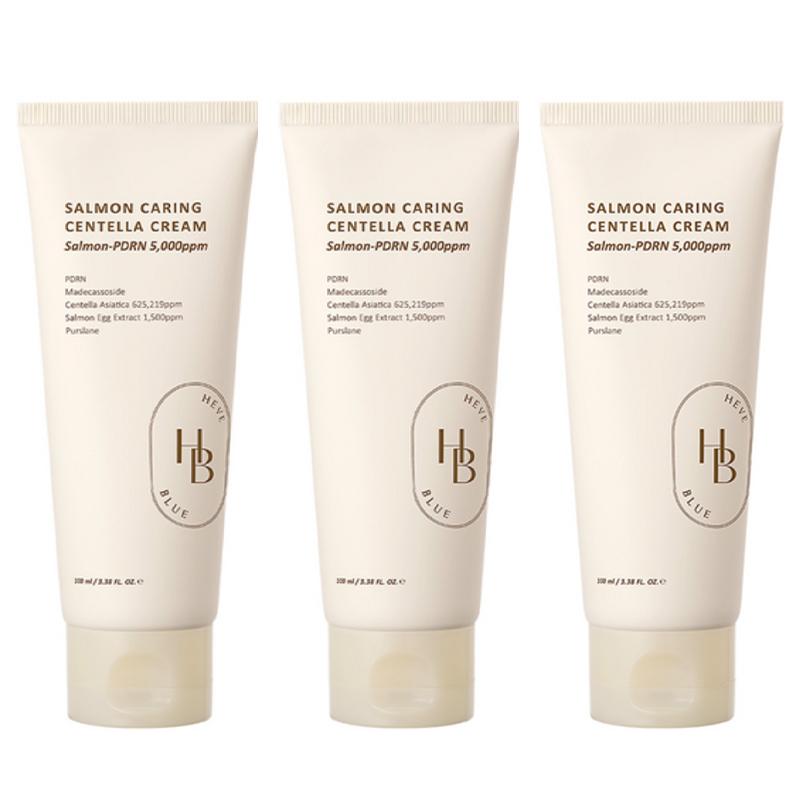 Hevblue Salmon Caring Centella Cream 100ml (3-Pack)