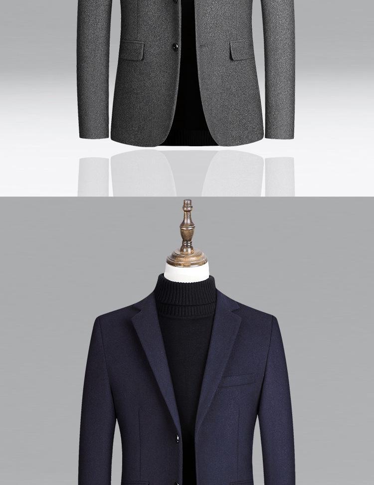 Men's Single-Breasted Wool Blazer - 2025 Autumn/Winter Business Casual Jacket