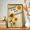 Vintage Sunflower Metal Sign Retro Wall Decor Garden Kitchen Rustic Brown Hanging