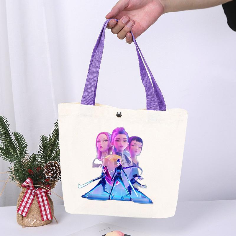K-Pop Anime Cartoon Printed Student Large Capacity Portable Shoulder Bag Fashion Casual Canvas Bag