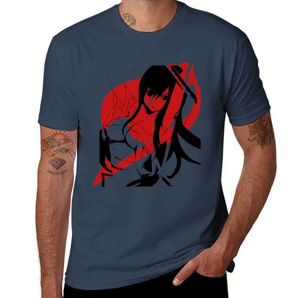 Erza Scarlett from FairyTail TShirt Large Size Casual Short Sleeve Top