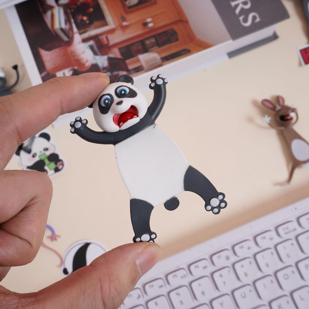 3D Cartoon Animal Bookmark Wacky Animal Bookmark Cute Squashed Bookmarks Reading Presents Party Gift Cartoon Panda Hippoa