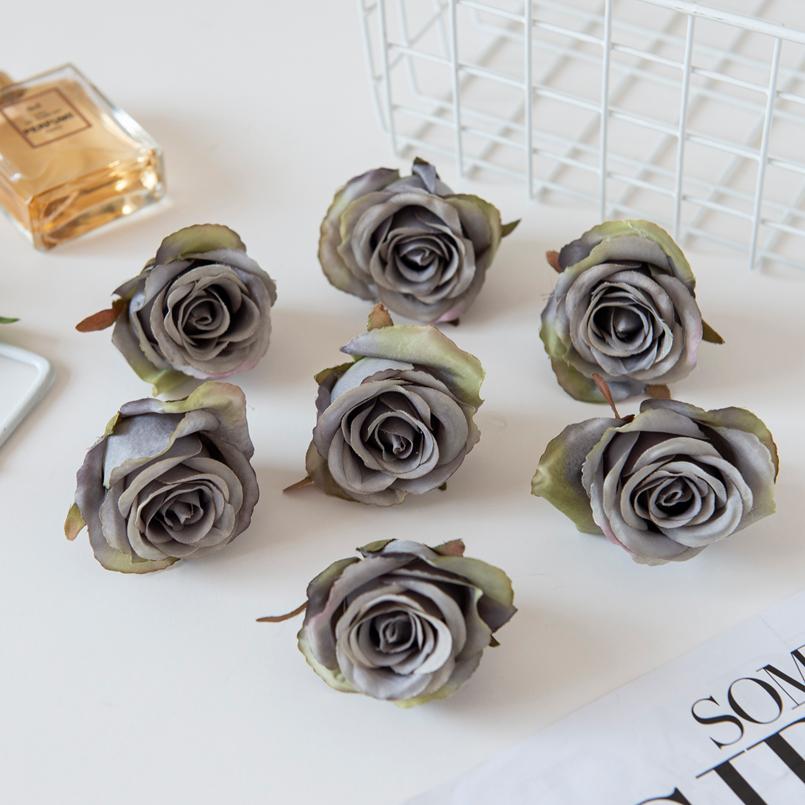 5/10Pcs Artificial Flowers Wall Silk Roses Cheap Diy Gifts Box Valentine's Day Present Home Decor Christmas Wedding Decorative