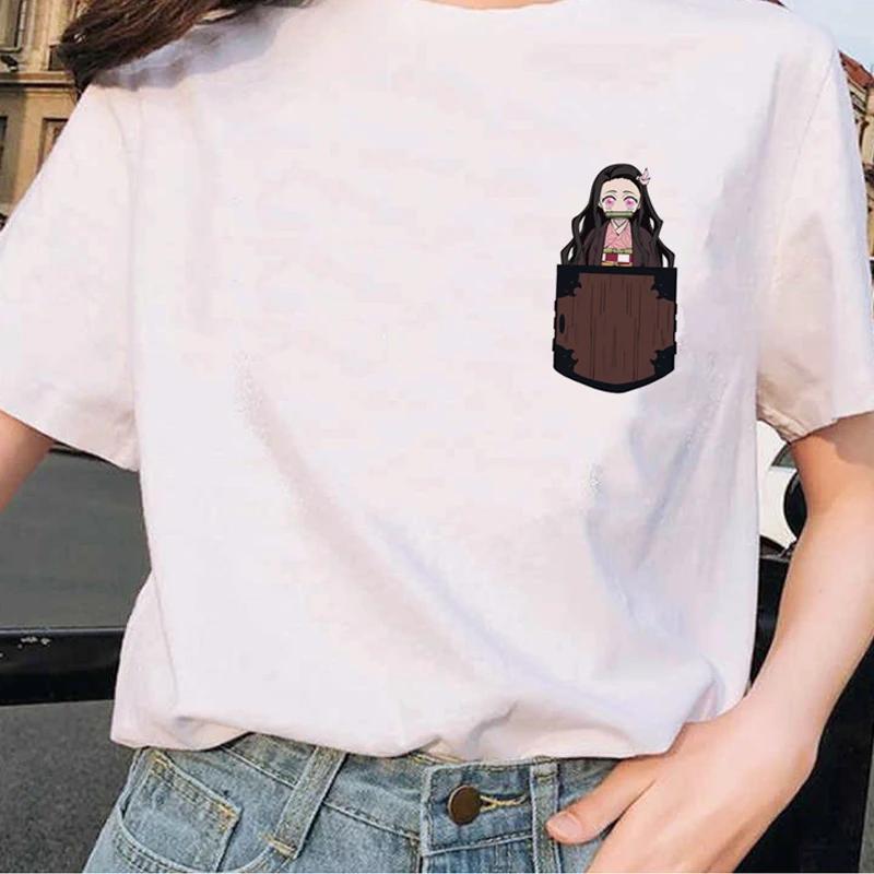 Short Sleeved Round Neck Y2k Tshirt Men Clothing New in Top Tees Mens T-Shirt Anime Pattern Japanese Demon Slayer Cartoon 70303