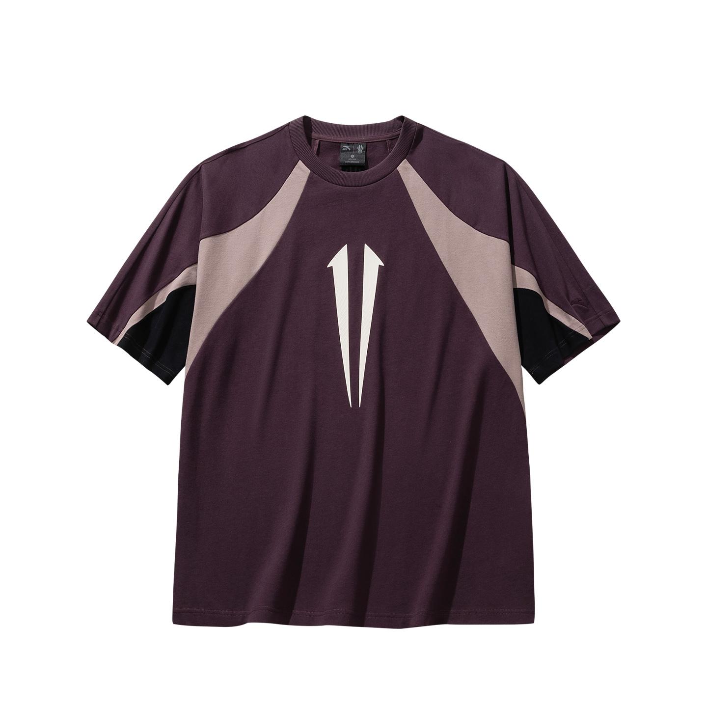 

Anta Kyrie Basketball Series Casual Versatile Loose Knit Couple T-Shirt Unisex Tops Crimson Rose-Brown 972611101-3 4XL