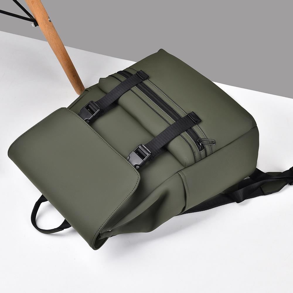 Schoolbag1011 New Solid Color Casual Backpack Business Commute Large Capacity Travel Computer Backpack Trendy Student Schoolbag