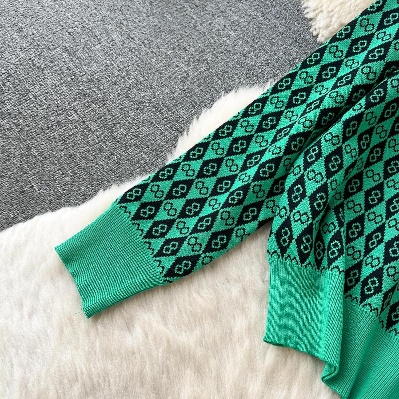 Invierno Vintage Elegante Nuevo Conjunto de 2 Piezas Mujer Estilo Americano Retro Slim Trajes de Pantalón Femenino Estampado Cintura Alta Casual Conjuntos 2024