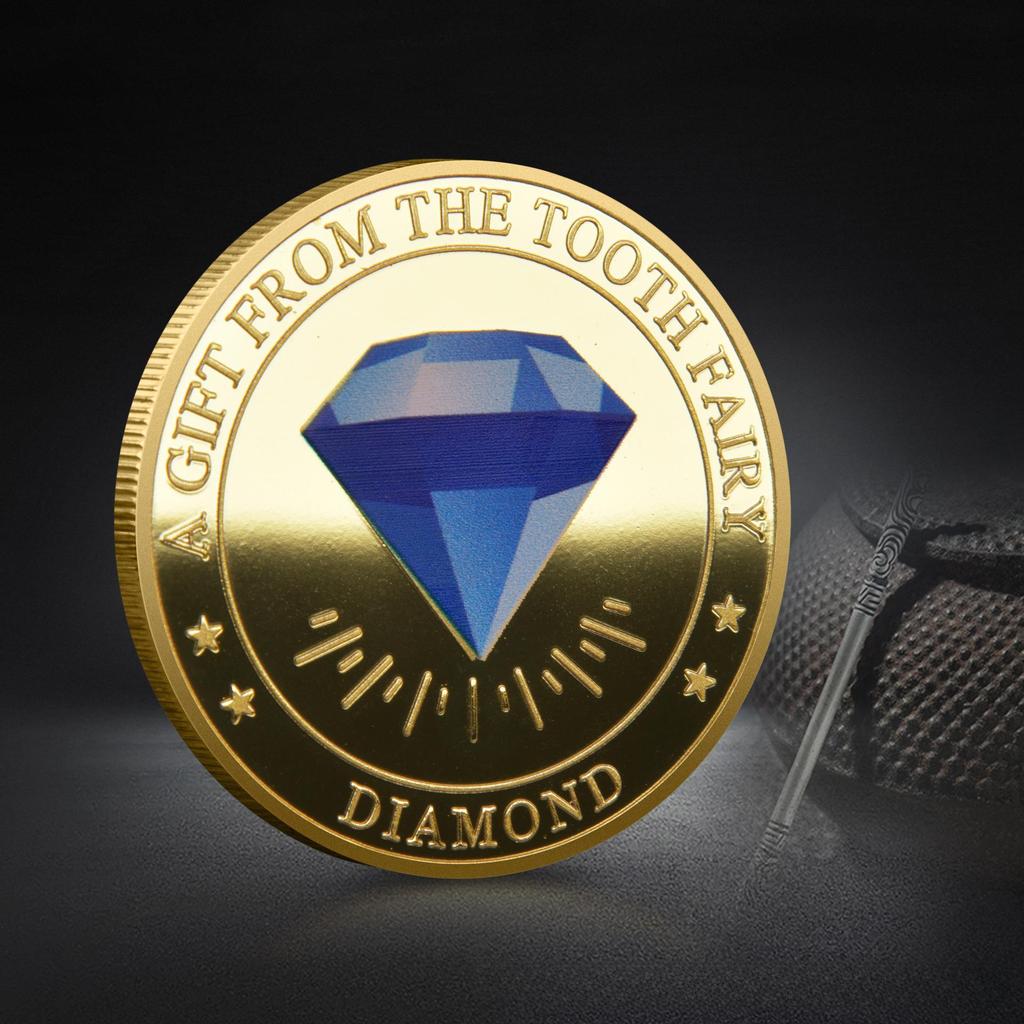 Kinderzähne Ersatz Gedenkspielzeug Zähne Fee Gedenkmünze Goldmünze Farbige Gemäldesammlung Kunsthandwerk Kindergeburtstagsgeschenk