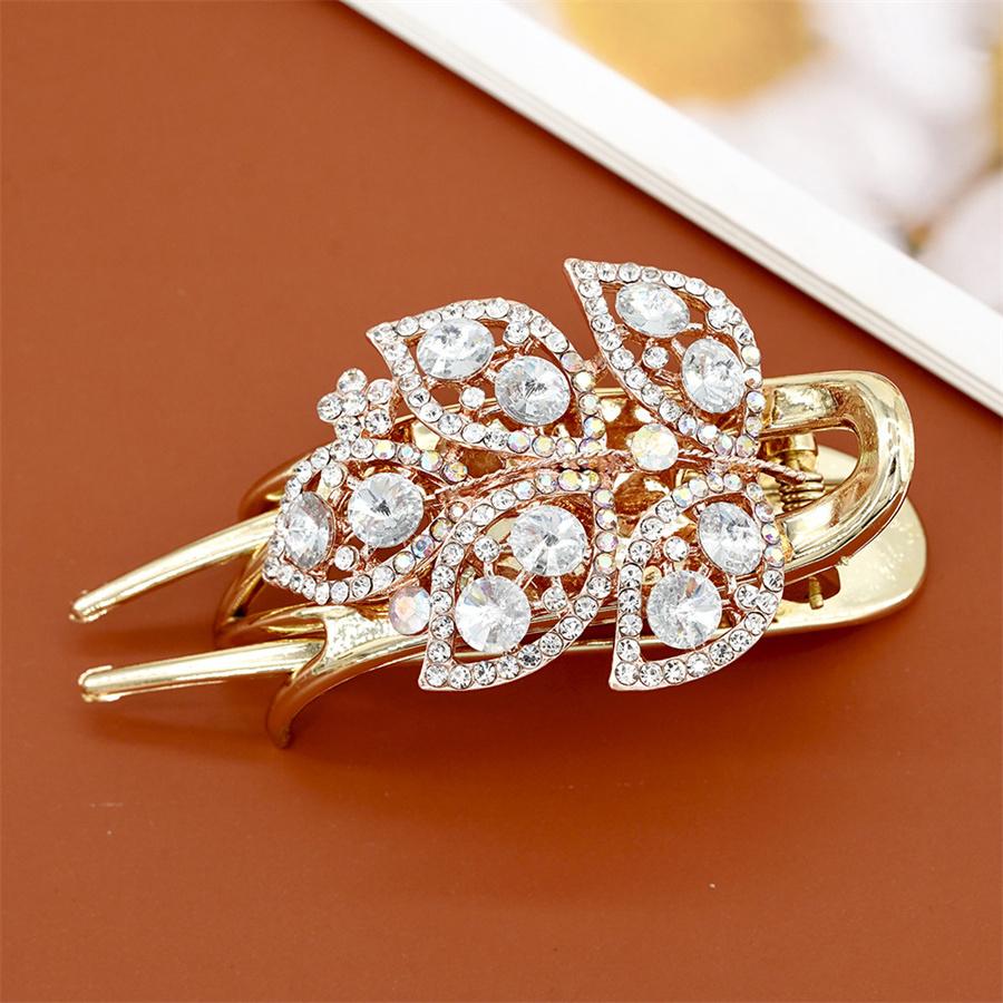 

Новая корейская версия сверкающий кристалл цветок пружинная заколка для волос ретро циркон верхний зажим хвост женская мода аксессуары для волос подарок