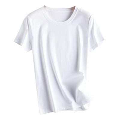 Crew Neck Short-sleeved Women's Summer New Fashionable Versatile and Comfortable T-shirt, Long-washed Cotton Top Without Deformation