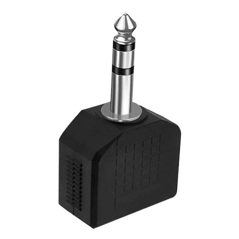 5/20Pcs Y Splitter Dual Channel Plug Jack 6.35 Stereo Male To Double 3.5 Female Connector for Audio Adapter Headphone Mic