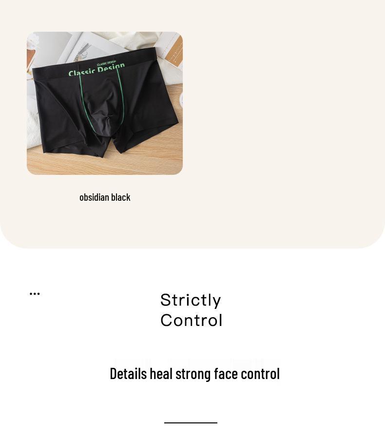 Ice Silk Men's Quick-Dry Seamless Boxer Briefs: Antibacterial, Skin-Friendly, Nude Feel