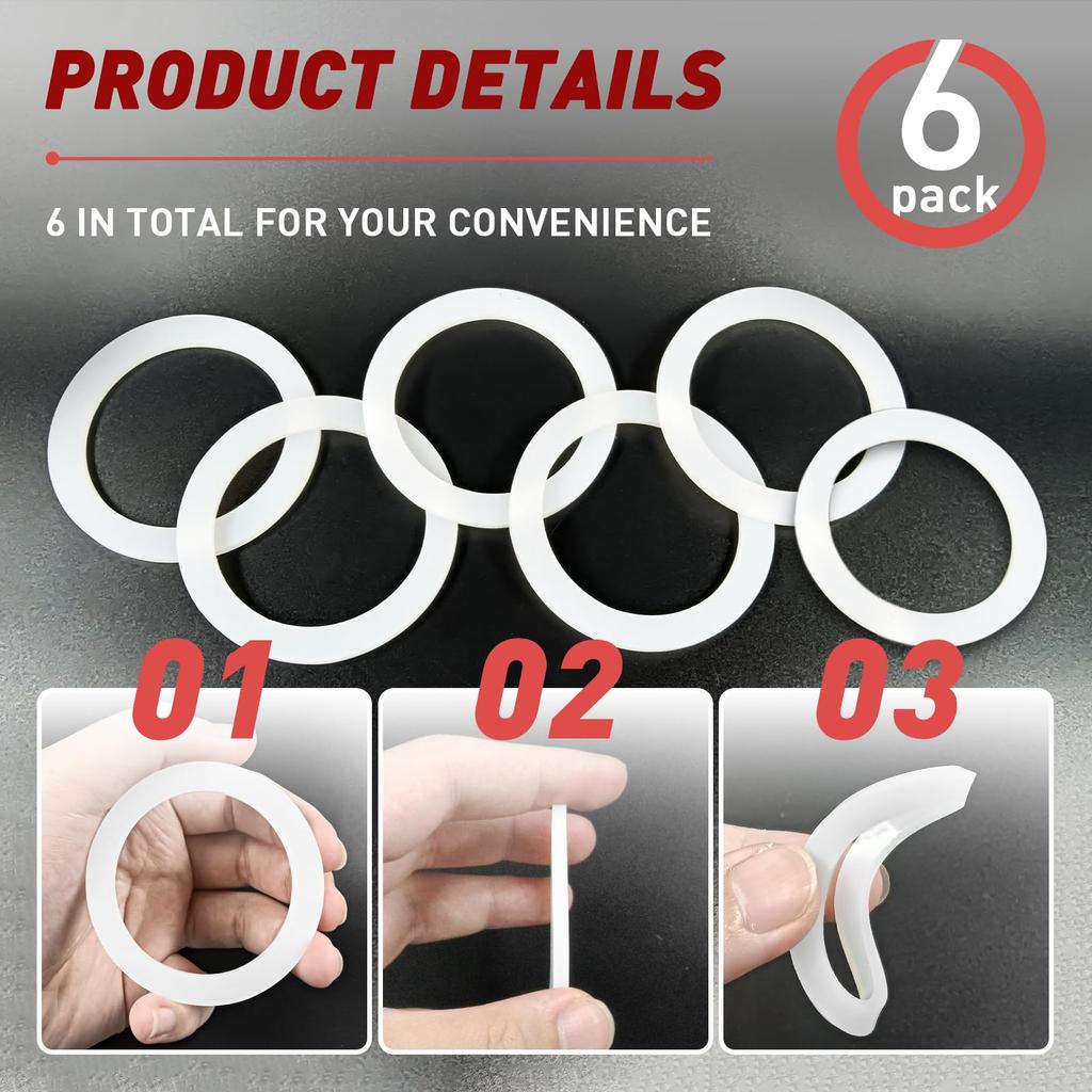 Set 6 garnituri inel de etanșare Bialetti Moka Express Dama (Capacitate 6 cești) - Inele de etanșare de rezervă din silicon alimentar pentru cafetiera din aluminiu de aragaz