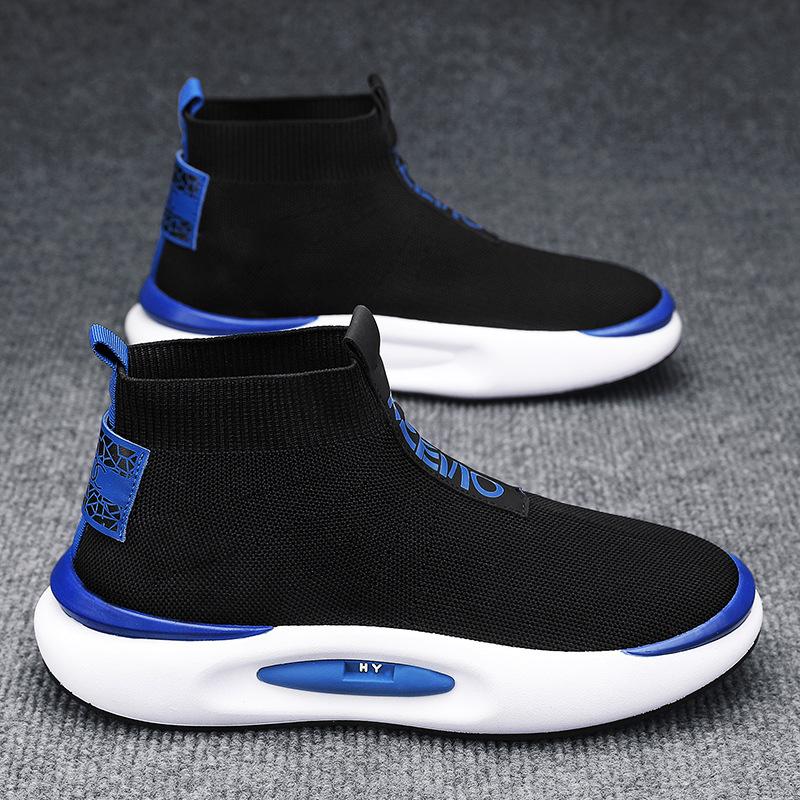 

Высокие носки мужские осенние туфли на платформе для отдыха на открытом воздухе повседневные спортивные туфли ботинки Martin с плетеными мушками модная обувь мужская модная мужская обувь 39 синий