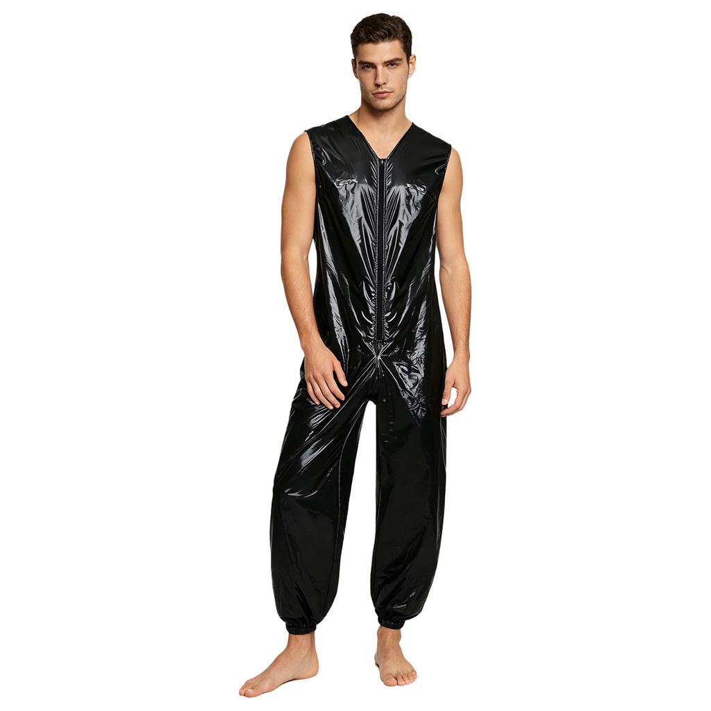 Heren Waterdichte Herbruikbare Luier Romper M-3XL Mouwloos Voorkant Rits Elastische Beenmanchetten Adaptieve Jumpsuit voor Volwassenen met Speciale Behoeften