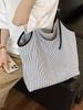Korean Nylon Striped Casual Single Shoulder Bag - Large Capacity Artistic Underarm Handbag
