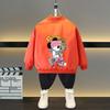 Chaqueta de primavera y otoño para niños y niñas, uniforme de béisbol con estampado de letras de oso de dibujos animados para niños de 4 a 12 años, ropa de abrigo deportiva