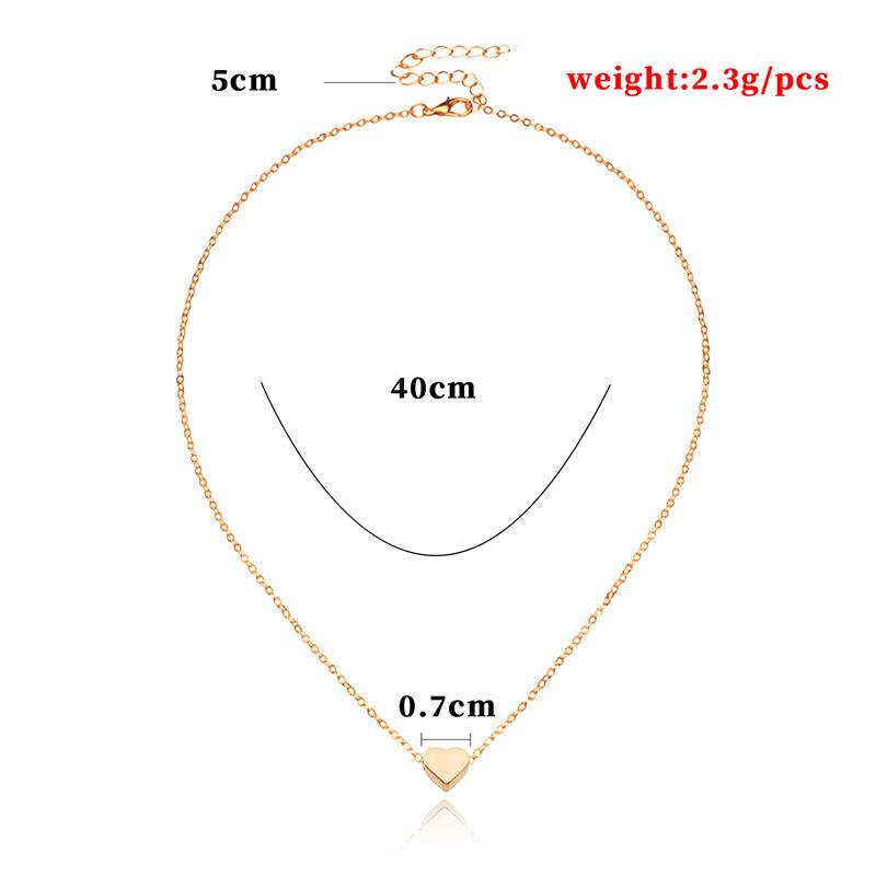 Valentine's Day Heart Pendant Clavicle Chain Necklace for Women