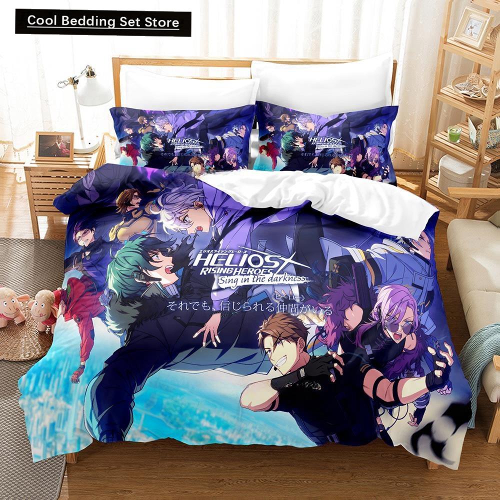 3D Cartoons Game Helios Rising Heroes Bedding Set Single Twin Full Queen King Size Bed Set Adult Kid Bedroom Duvet Cover Sets