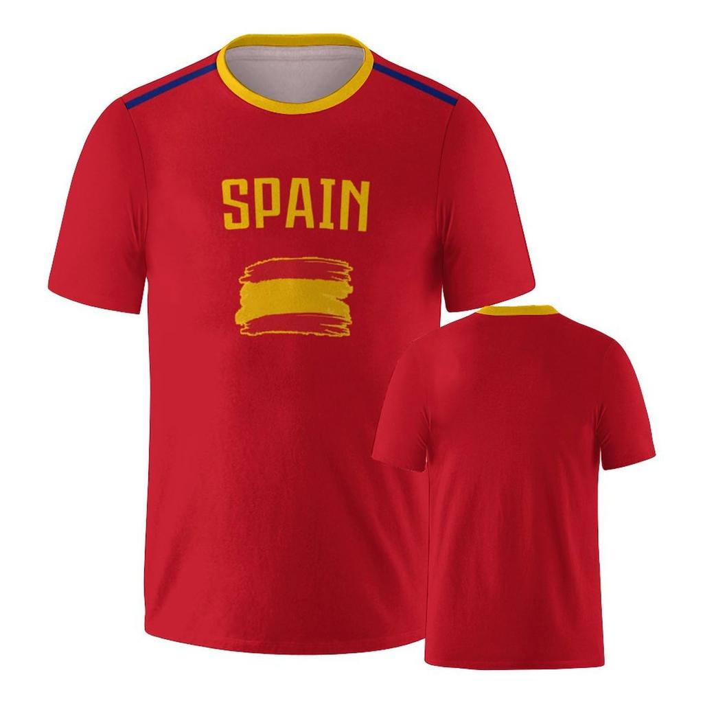 Męski Damski Casualowy T-shirt z Krótkim Rękawem z Nadrukiem Drużyny Narodowej Wygodny Lekki Oddychający Letni Top na Aktywności na Świeżym Powietrzu