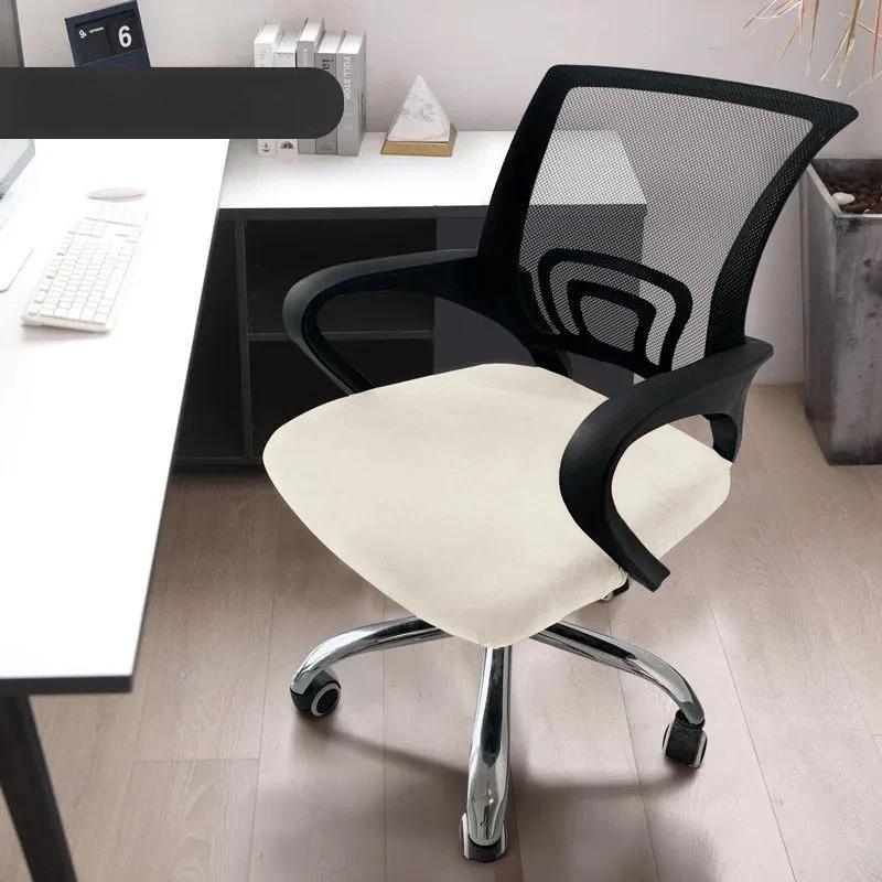 Горячая Распродажа Чехол для Офисного Кресла из Меха Серебристой Лисы Износостойкий Эластичный Полный Пакет Чехол для Компьютерного Вращающегося Кресла для Дома Funda Silla L45-48cm-1PC бежевый 990₽