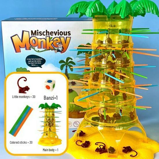 

Somersault Monkey Tree Climbing Interactive Table Game for Kids Small Monkey Stick Removal 707-48