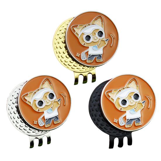 Enamel Cat Golf Ball Marker Magnetic Hat Clip Men Women Golfer Hats Pants Bags Visors Belts Metal Clip Golf Accessories Enthusiasts Gift