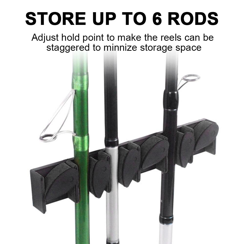 

Держатель для удочки Настенный держатель для хранения удочки на 6 удочек чёрный