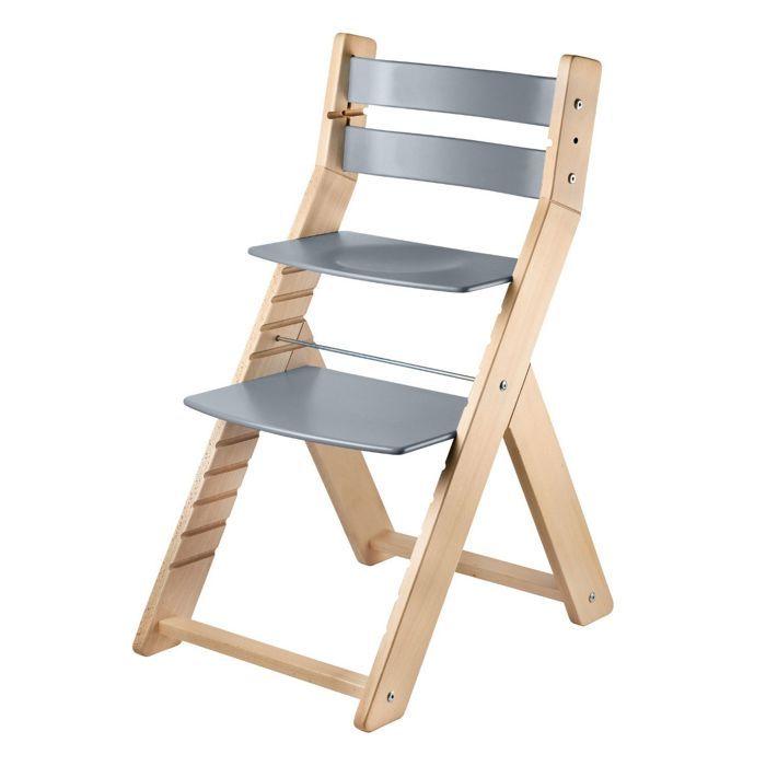 SANDY High Chair for Children, Natural and Gray
