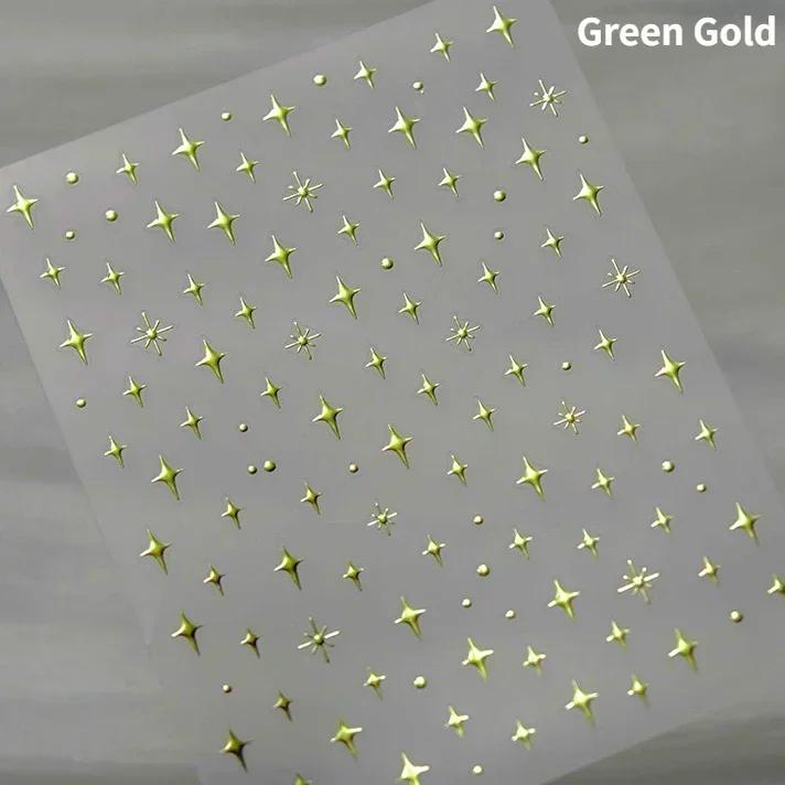 Charming Hollow Stars Love Geometric Five-pointed Star Self Adhesive 5D Nail Art Decorations Stickers Shiny Manicure Decal