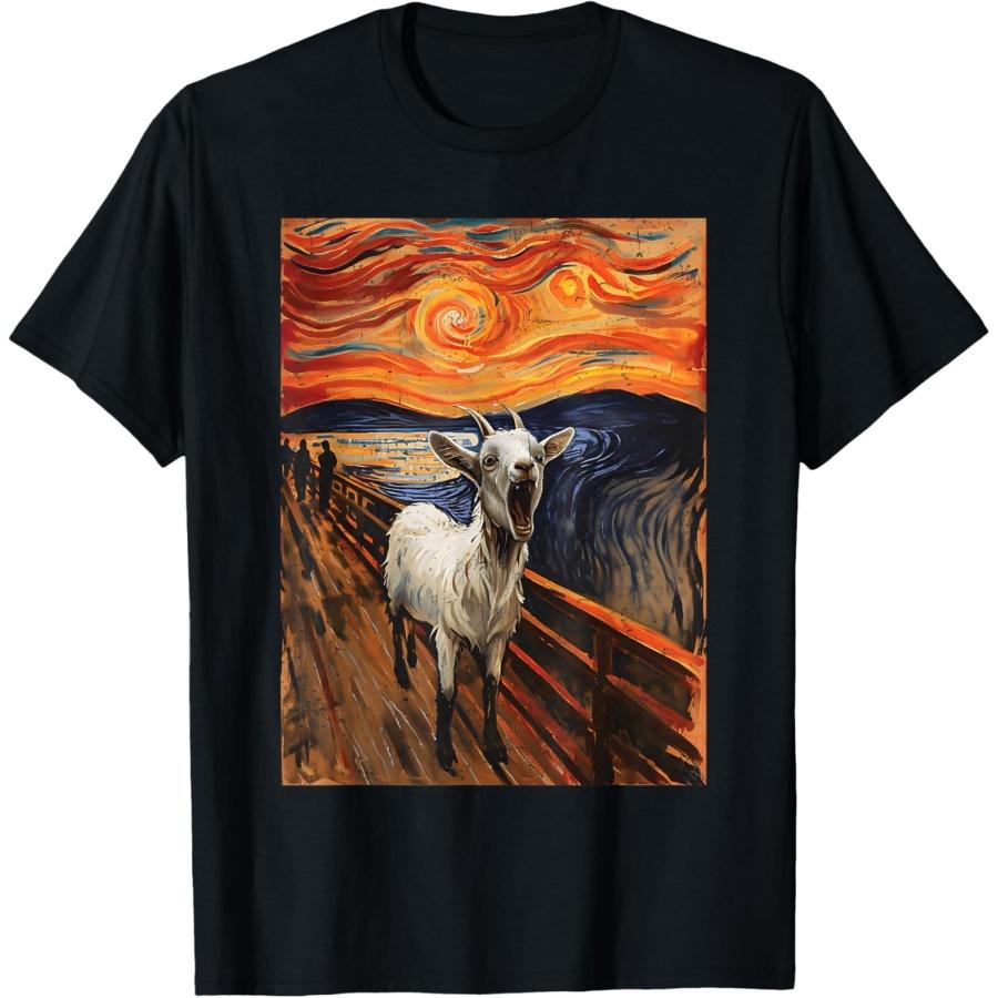 Screaming Goat Meme Goat Scream Painting Vintage T-Shirt S