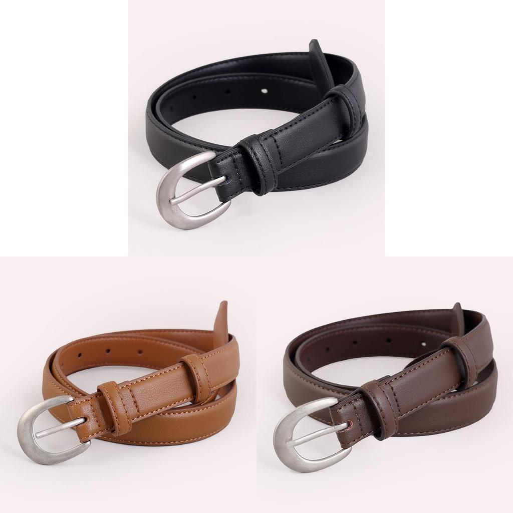 Womens Classic Leather Waist Belt With Pin Closure For Daily Wear And Jeans