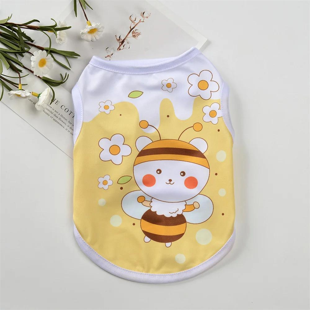 Summer Puppy Dog Vest for Small Dogs Animals Print Pet Clothes Yorkshire Schnauzer Pug Shirts Mascotas Costume Ropa Para Perro