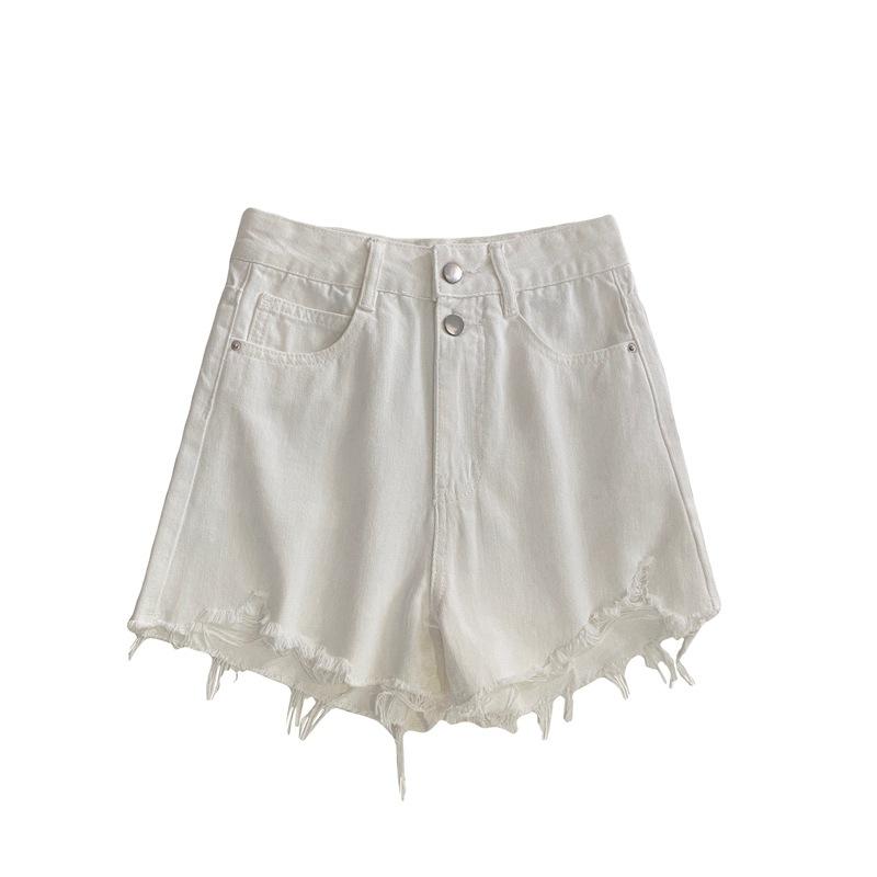 Pants Classic and Minimalist Fashion Versatile Denim Wide-legged Shorts Female Broken Holes High Waist Thin A Word Pants Thin Section Denim Shorts