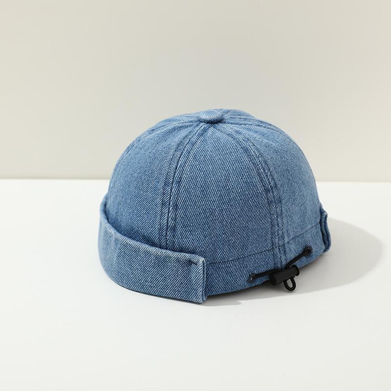 Blue Denim Melon Cap Baby Dome Brimless Hat 1-3Y Kinder Beanie Kordelzug Bonnet Fashion Kids Landlord Hat Hip Hop Docker Caps