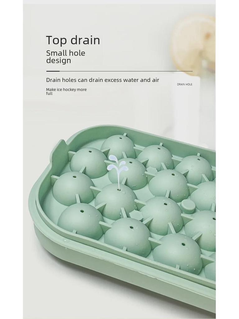 Silicone Ice Ball Mold - Round Ice Cube Tray with Storage Box