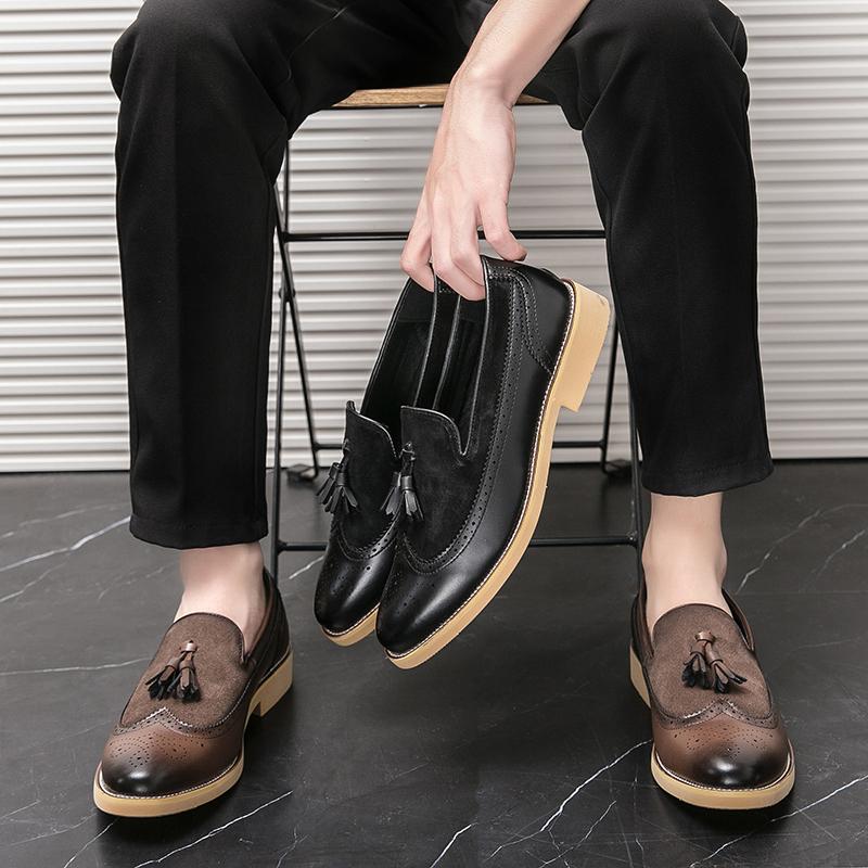 Fashion Fashion Soft Sole Loafers Comfortable Tassel Autumn Office Shoes Designer Leather Shoes Luxury Brand Men's Flats Casual Shoes