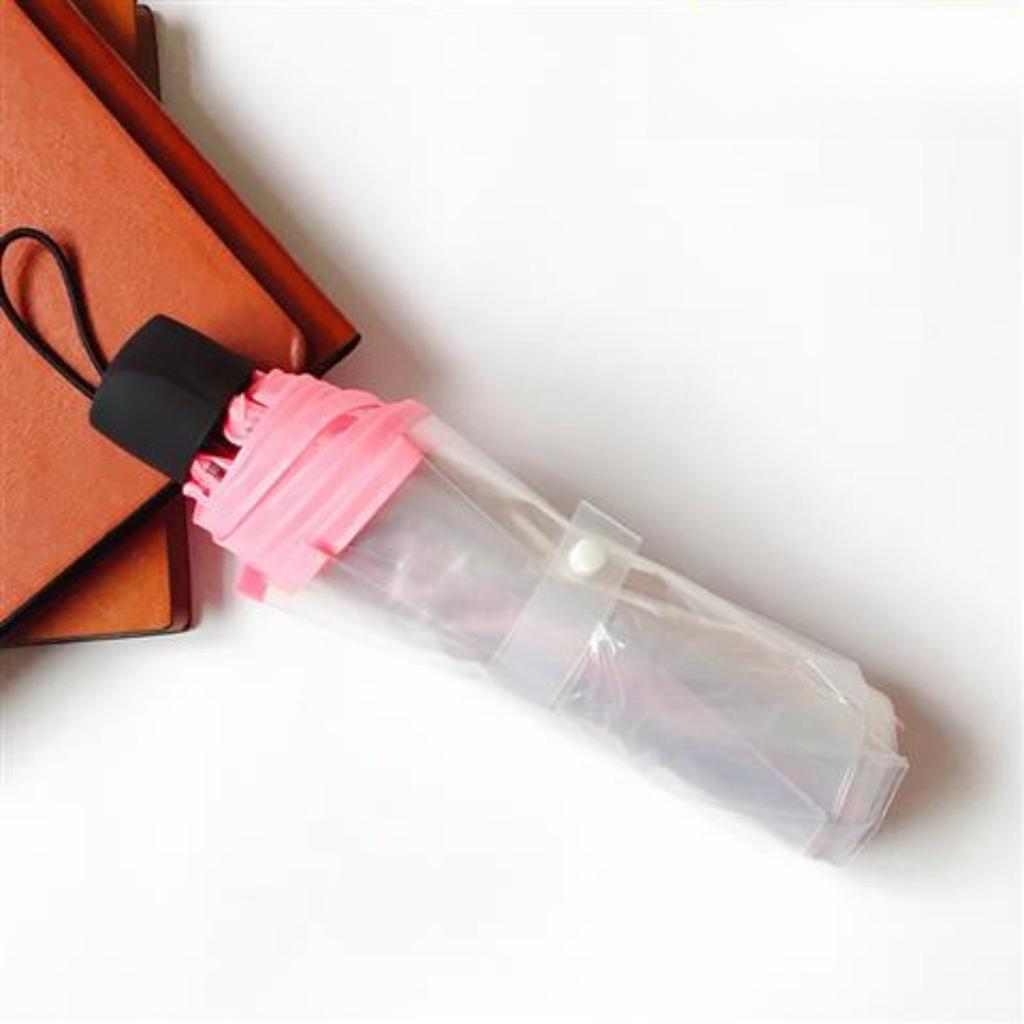 Korean Umbrella Folding Cute Korean Mini Fresh Simple Sen Series Trifold Cherry Blossom Transparent Japanese Umbrella