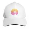 Retrowave Sunset Palm With Distress Effect Baseball Cap Hat Unisex Luxury Fashion Beach Luxury Brand Women Unisexs