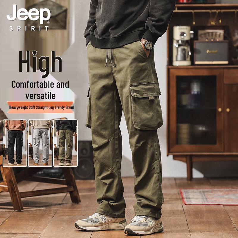 JEEP SPIRIT Men's Casual Straight-Leg Cargo Pants