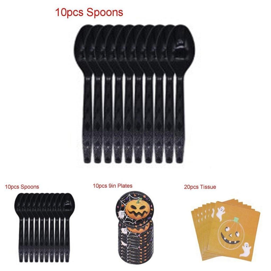 Halloween Party Decoration Supplies Including Pumpkin Tablecover And Straws**